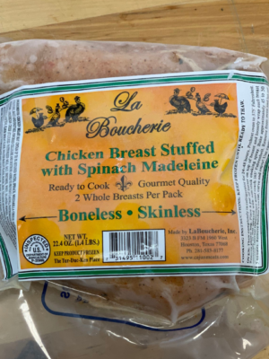 Chicken Breasts Stuffed with Spinach Madeleine